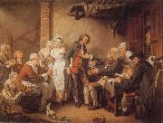 Jean-Baptiste Greuze L'Accordee du  Village oil